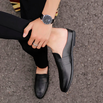 Mezze mocassini da uomo in pelle estiva pantofole mocassino Slides muli traspiranti per uomo Outdoor leggero Casual mezze scarpe 2023
