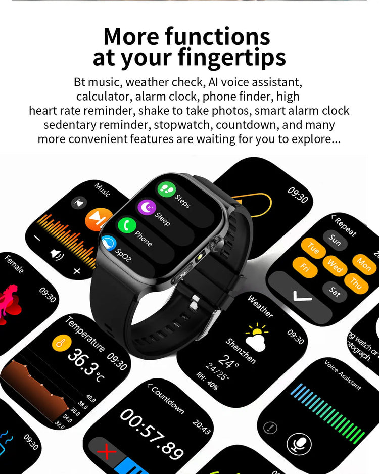 2026 Nuovo Misurazione Accurata Salute Smart Watch ECG + PPG Acido Urico Pressione Sanguigna Lipidi Nel Sangue Chiamata BT Smartwatch Per Le Donne Degli Uomini platinumshop