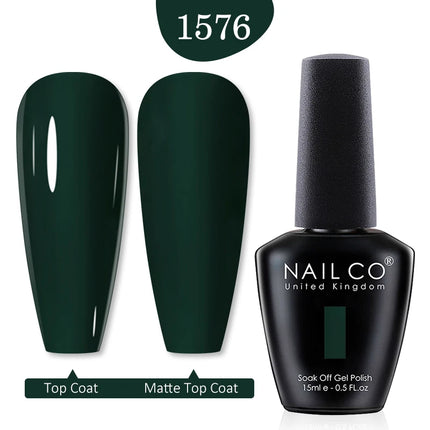 NAILCO 15ml Green Blue Series UV Nail Gel Polish Blue Colors UV&LED Gel Varnish Red Soak Off Semi Permanent LED Nail Gel Varnish