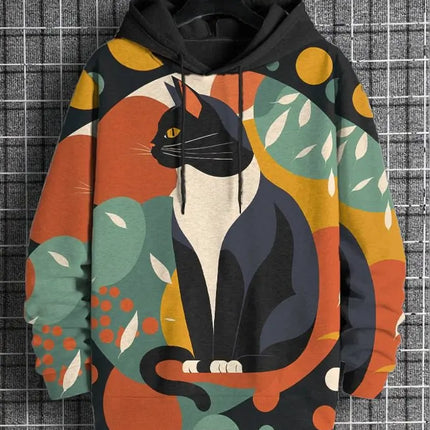 2026 Men's Hoodies Funny Cat Dinosaur UFO Art 3D Printed Cartoon Sweatshirt Men Women Tracksuit Oversized Casual Street Y2k Coat