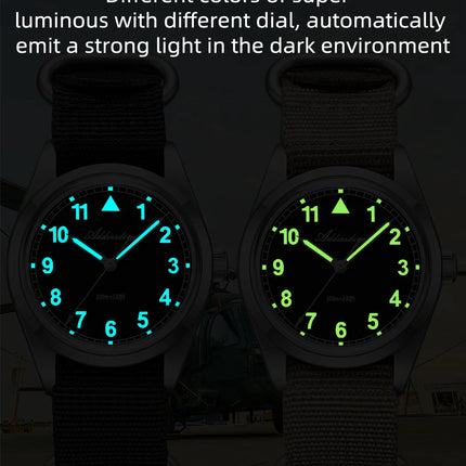 ADDIESDIVE 36mm Men's Analog Watch Bubble Mirror Glass 100m Waterproof Luminous Watch Simple Men Quartz Watches with Nylon Strap