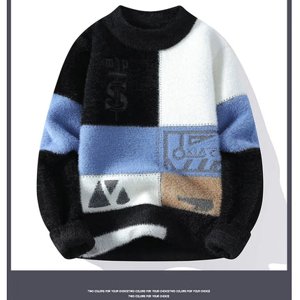 2024 winter new style men's sweater knitted long sleeve Warm Men Fashion Sweaters Thicken Warm wool pullovers Sweater male