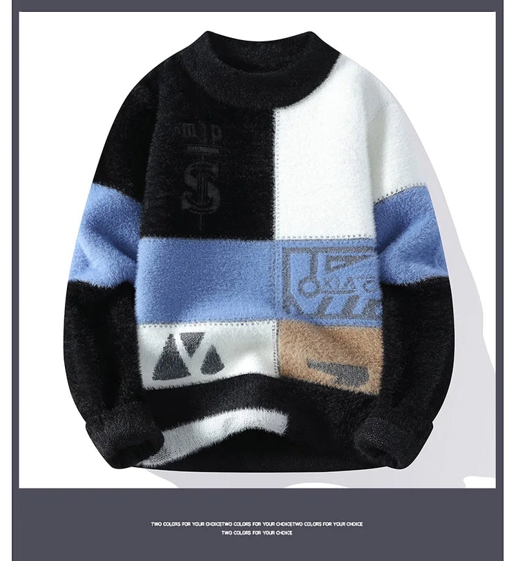 2024 winter new style men's sweater knitted long sleeve Warm Men Fashion Sweaters Thicken Warm wool pullovers Sweater male