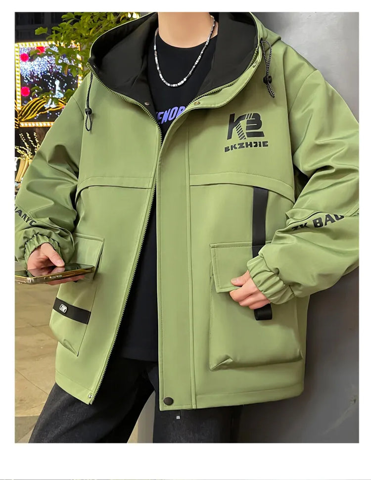 High Quality Men's Casual Hooded Jackets 2026 Spring Autumn Outdoor Coat Youth Streetwear Plus Size M-4XL Top Windproof Clothing