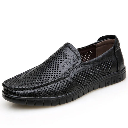 Moda scarpe in vera pelle da uomo piatte traspiranti estive scarpe casual da uomo morbide e confortevoli calzature maschili in pelle KA3559