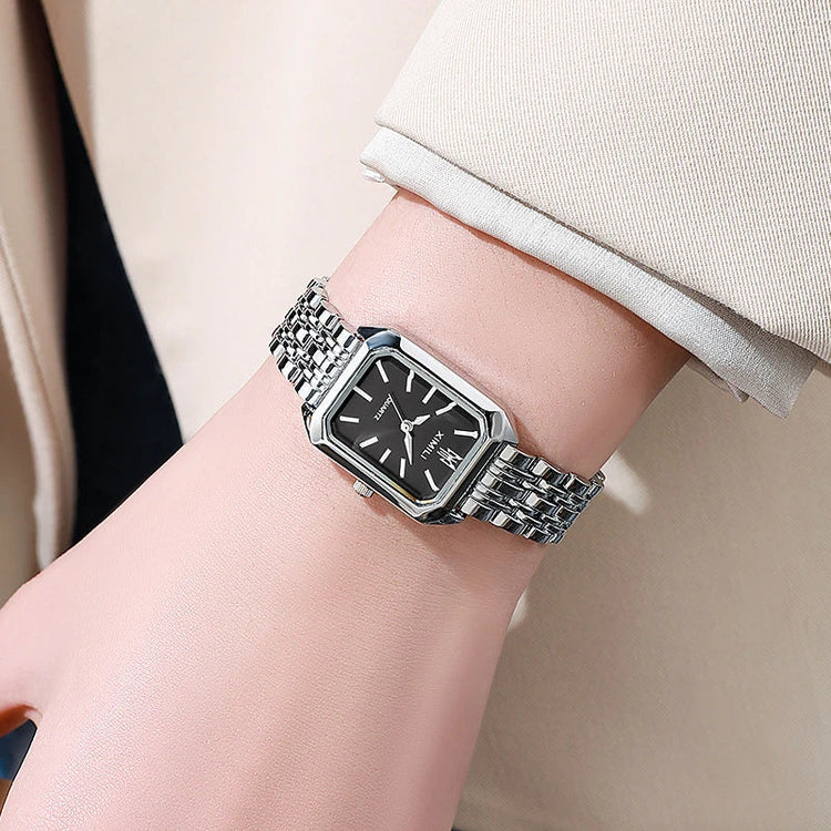 2025 Orologio da polso con cinturino in acciaio inossidabile di marca calda Orologio da polso al quarzo regalo di lusso da donna Orologio da polso al quarzo quadrato semplice moda studente platinumshop