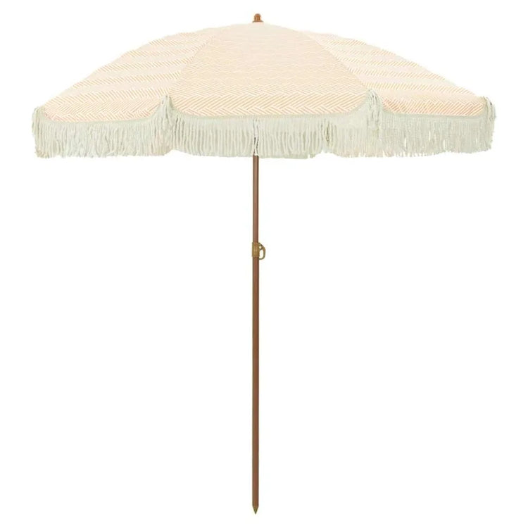 Ombrellone da Spiaggia Giallo e Bianco, 160x160 cm, Inclinabile, Resistente ai Raggi UV, Leggero e Portatile, Ideale per Giardino e Terrazza