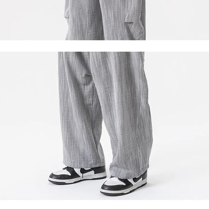Pantaloni Leggeri e Sottili da Uomo, Traspiranti, Tinta Unita, Stile Harajuku, Gamba Larga, Casual, Oversize, Moda Harem, Streetwear Maschile