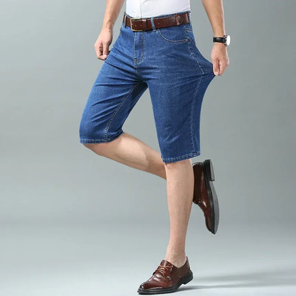 Pantaloncini di jeans da uomo nuovi estivi Moda colore chiaro Casual allentato multi-tasca pantaloni dritti da cinque minuti pantaloncini elastici al ginocchio