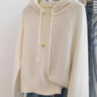 Hooded loose pullover 100%cashmere sweater  versatile solid-color wool knitted base layer for women 2025 new autumn and winter PlatiNum