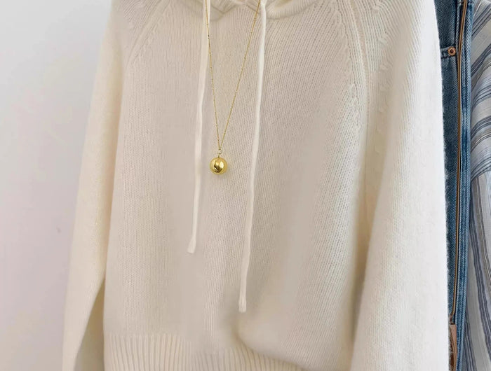 Hooded loose pullover 100%cashmere sweater  versatile solid-color wool knitted base layer for women 2025 new autumn and winter PlatiNum
