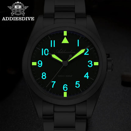 ADDIESDIVE 36mm Men's Luxury Watch VH31 Titanium Alloy  Watch Super Luminous 100m Waterproof Men's Luminous Quartz Watches