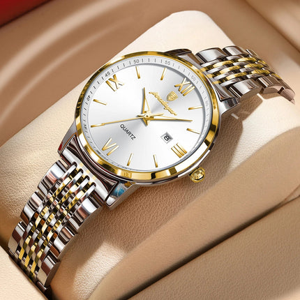 POEDAGAR Orologio da Donna Raffinato Impermeabile Luminoso con Data, Orologio da Polso Femminile di Alta Qualità in Acciaio Inossidabile, Elegante Orologio al Quarzo per Donne platinumshop