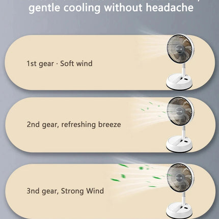 Ventilatore Portatile Oscillante da Terra HOMEFISH con Telecomando, Pieghevole, Ricaricabile a Batteria, per Campeggio