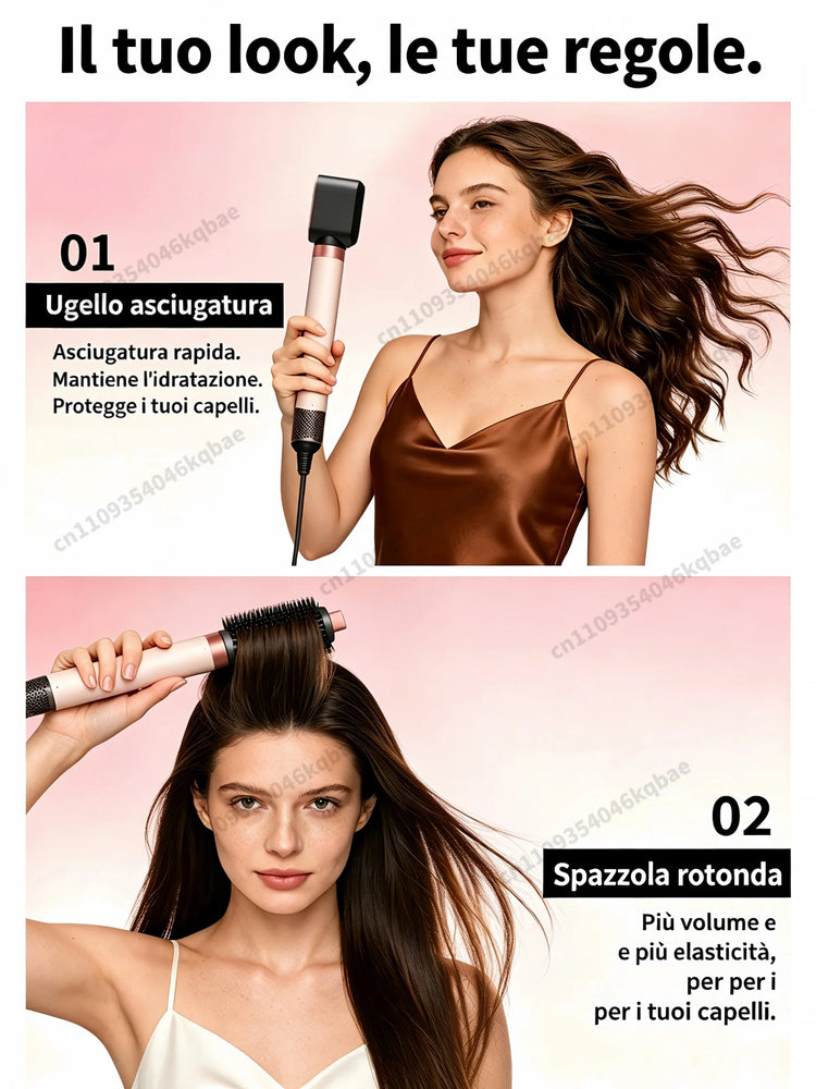 SenCiciMen 6-in-1 Air Multi-Styler & Hair Dryer Brush With Auto-Wrap Curlers 1500W Powerful Blow Dryer with Negative Ions  Fast Drying, Curling, Volumizing & Straightening Gift for Women