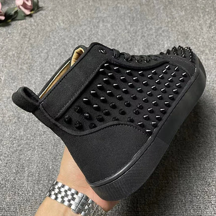 italian brand designer men boots luxury fashion rivets shoes stage nightclub cow suede leather boot black stylish ankle botas