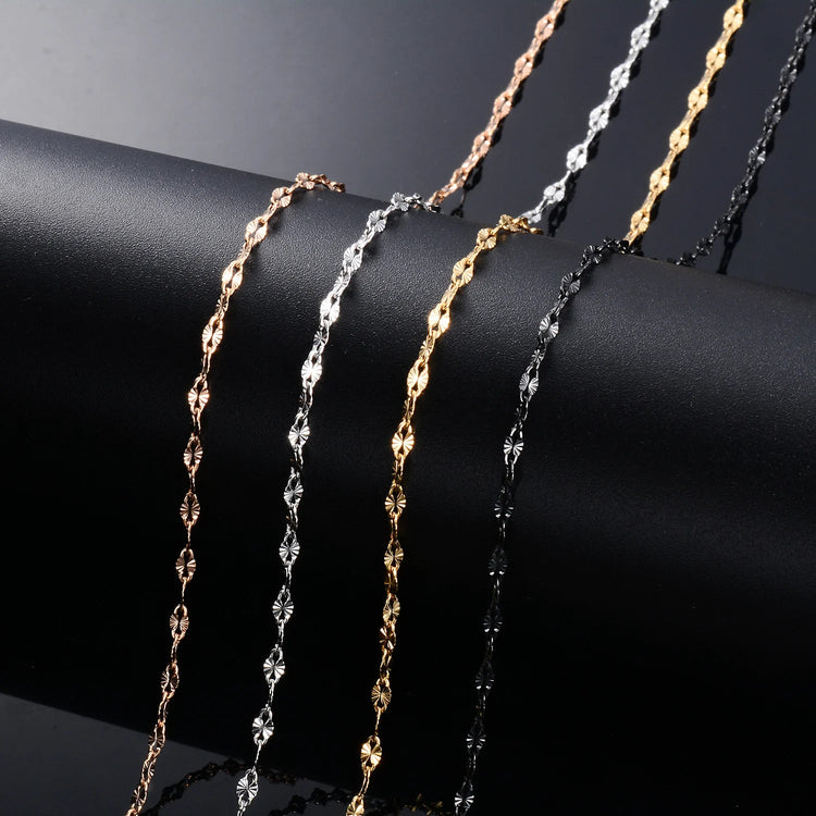 Yadreva Catena con labbra in rilievo Collana sottile in acciaio inossidabile da 2,5 mm Accessori per gioielli impermeabili con maglie fatte a mano PlatiNum