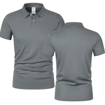 2025 Men's Solid Color Ultralight Breathable Quick-Dry Polo Shirt Suitable for Gym, Fitness, and Running