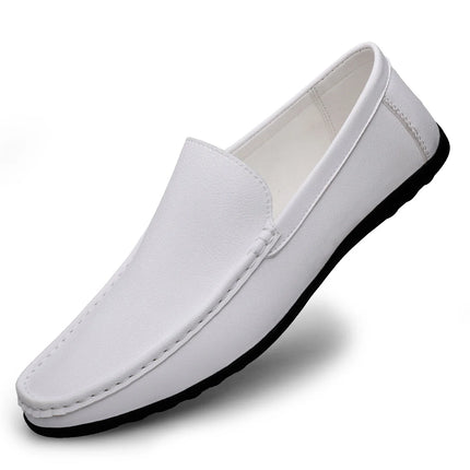 Scarpe casual da uomo in pelle moda Estate comode slip on di alta qualità Mocassini bianchi Comode scarpe da barca da guida Mocassini da passeggio