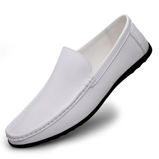 Scarpe casual da uomo in pelle moda Estate comode slip on di alta qualità Mocassini bianchi Comode scarpe da barca da guida Mocassini da passeggio