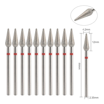 10Pcs Diamond Milling Cutter For Manicure Electric Nail Drill Bits Accessory Pedicure Machine Nail File Gel Remover Tool uñas Accesorios Y Herramientas