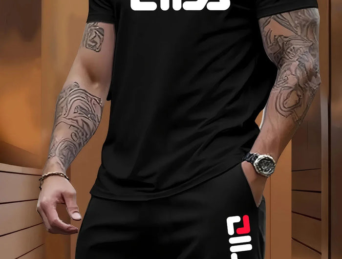 Completo Sportivo Estivo da Uomo per Spiaggia, Casual, per Basket e Attività all'Aperto, Comodo Set Due Pezzi con T-Shirt Larga alla Moda e Pantaloncini platinumshop