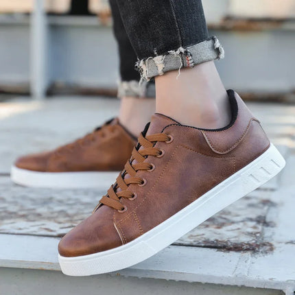 Casual Shoes Loafers British Leather Sneakers Flats Shoes Classic Men Leather Shoes Spring Summer New Trendy