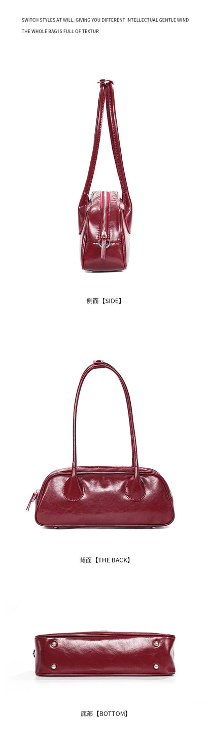 YANATARI underarm cowhide Genuine leather handbags women vintage shoulder bag female korean luxury bag high quality 2025