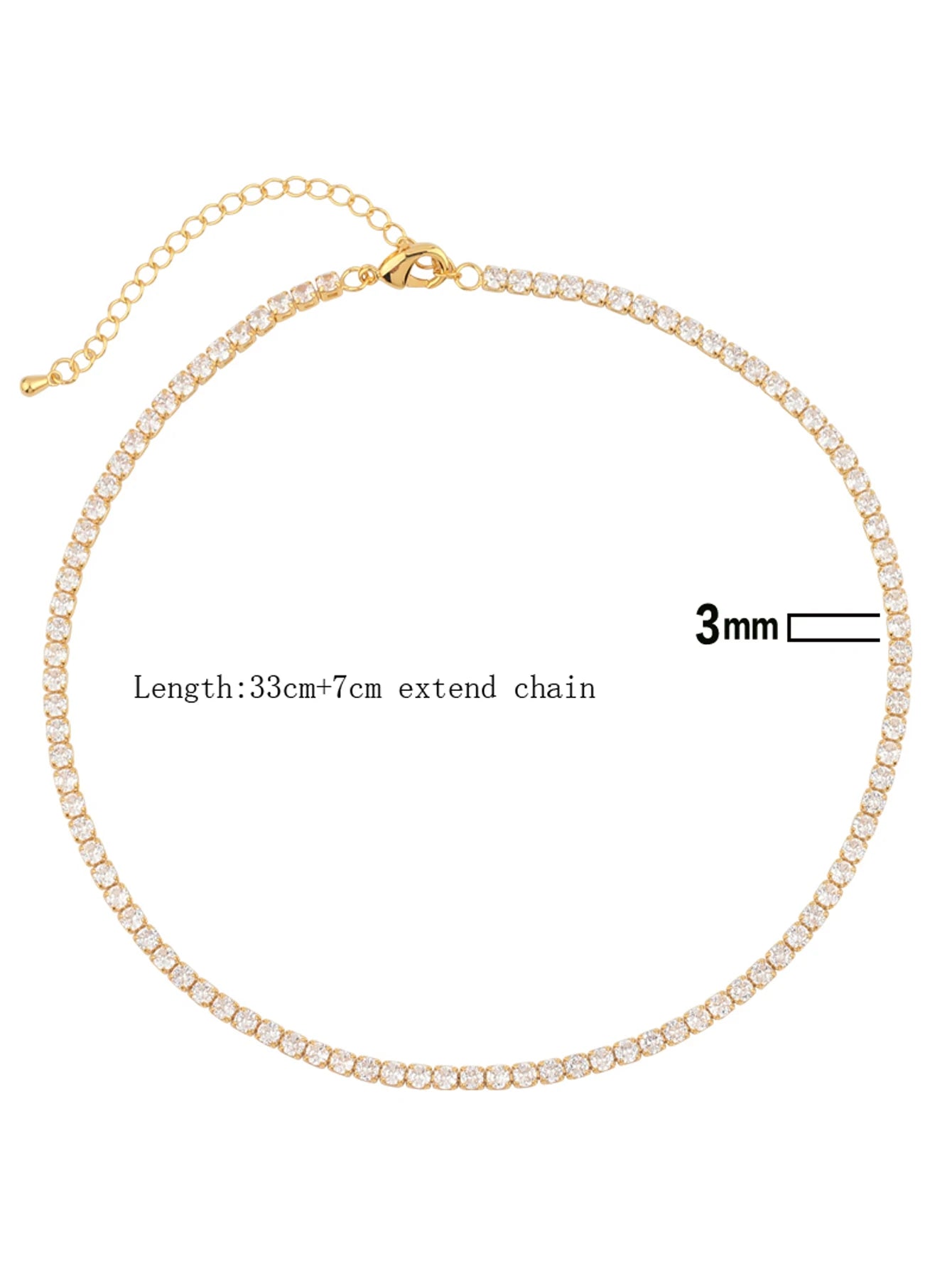 Collana girocollo sexy con zirconi cubici di lusso Collana con catena da tennis ghiacciata per donna Accessori per collo corto hiphop in cristallo Gioielli da sposa