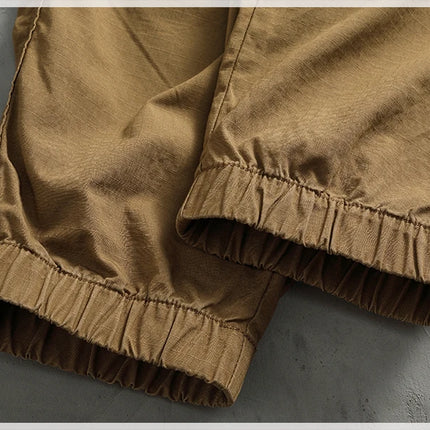 Men's corset casual pants loose 3D vertical cut retro military style outdoor scratch resistant multi-pocket cargo pants
