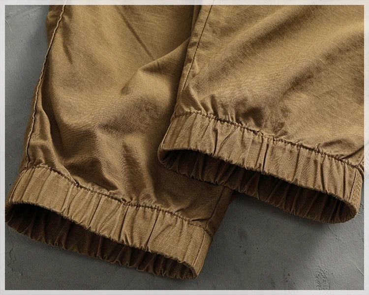 Men's corset casual pants loose 3D vertical cut retro military style outdoor scratch resistant multi-pocket cargo pants