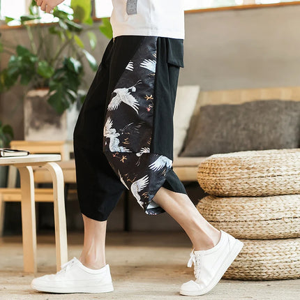 Pantaloncini Estivi da Spiaggia per Uomo, Nuova Stampa Hawaiana, Comodi Pantaloni a Tre Quarti in Cotone Traspirante, Moda Casual Maschile