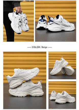 Baasploa Women Running Shoes Lightweight Breathable Sport Shoes Female Comfort White Casual Sneakers Height Increase Cushioning PlatiNum