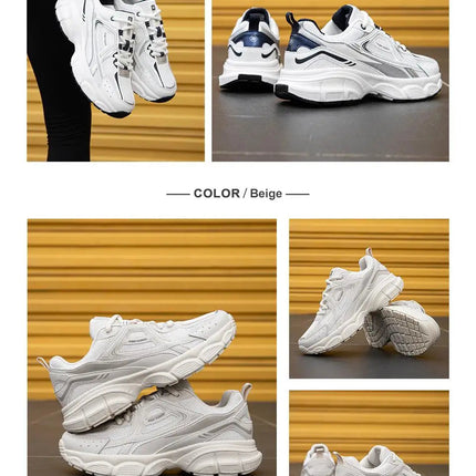 Baasploa Women Running Shoes Lightweight Breathable Sport Shoes Female Comfort White Casual Sneakers Height Increase Cushioning PlatiNum