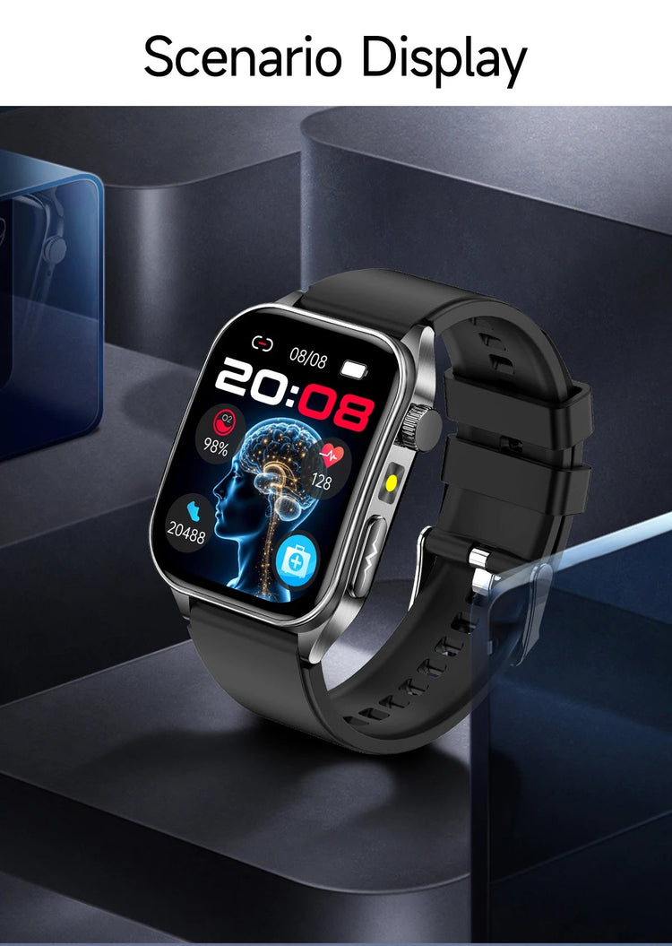 2026 Nuovo 650nm Terapia Laser Grassi nel sangue Acido urico Pressione sanguigna Smart Watch ECG + PPG Preciso Monitor di salute Smartwatch per gli uomini platinumshop