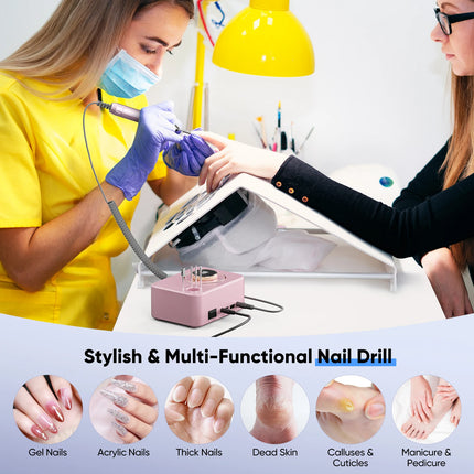 Professional Nail Cutter for Gel Nails 50W 35000RPM Electric Nail File for Gel Nails, Manicure Pedicure Set Electric Nail Cutter