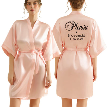 Testo personalizzato Logo accappatoio da sposa abito da sposa sposa damigella d'onore abiti da sposa donna addio al nubilato addio al nubilato