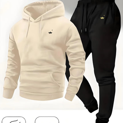 2025 Crown Logo Printed Autumn/Winter Fashion New Hooded Sportswear Outdoor Fashion Versatile Casual Sportswear and Pants PlatiNum
