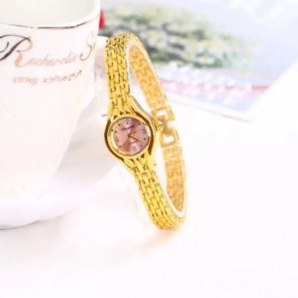 Orologio da polso dorato per donna Orologio da polso da donna di lusso con quadrante piccolo Orologio da donna al quarzo elegante in acciaio Regalo di moda reloj mujer platinumshop