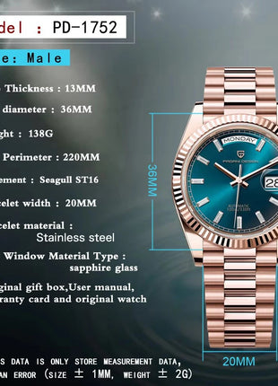 Nuovo Orologio da Uomo PAGANI DESIGN DD36 2026, Orologio da Polso Meccanico di Lusso, Automatico, Impermeabile, con Data e Vetro Zaffiro AR