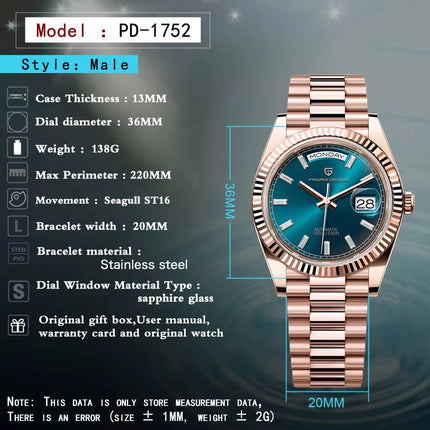Nuovo 2026 PAGANI DESIGN DD36 Orologio Meccanico da Uomo, Orologio Automatico di Lusso, Acciaio Inossidabile, Vetro Zaffiro AR, Impermeabile