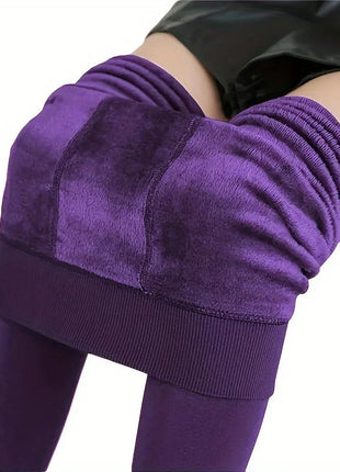 Women New Large Size Pantyhose with Extra Thick Fleece and One-piece Leggings Colored Tight Fitting Pantyhose PlatiNum