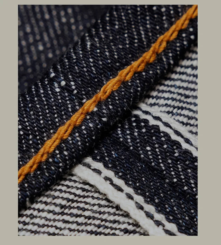 Red Tornado Retro Heavy 18oz Raw Selvedge Denim Pants Sanforized Button Fly High Waist Flap Pocket Carpenter Style Jeans