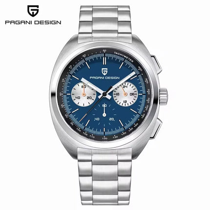 PAGANI DESIGN 2026 Nuovo Orologio al Quarzo con Quadrante Panda, Tutto in Acciaio, Movimento Giapponese, Cronografo di Lusso, Zaffiro, Luminoso, Impermeabile, Orologio da Uomo