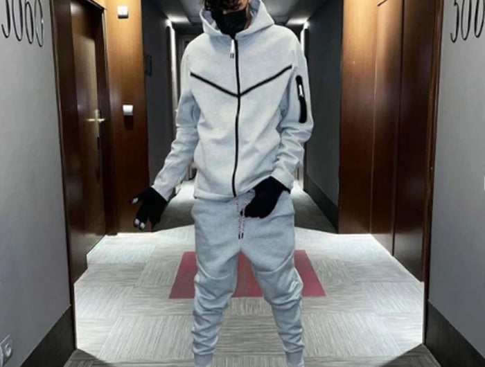 2025 Tracksuits Sports Suit Men's Hoodie Fashion Casual Sports Zipper Jacket Jacket Trousers Suitpant Sets Men New in Men's Sets PlatiNum