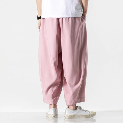 Pantaloni a Gamba Larga da Uomo Oversize Comodi Stile Harajuku Jogger Casual Moda Larga Elastico in Vita Streetwear