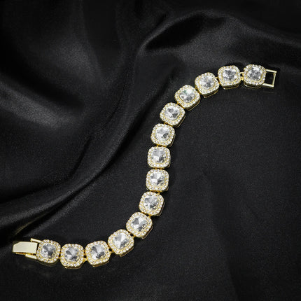 2024 NEW Men Women Hip Hop tennis Chain Necklace 13mm Square CZ Stone Iced Out Bling Cuban Chains Necklace Fashion Charm Jewelry PlatiNum