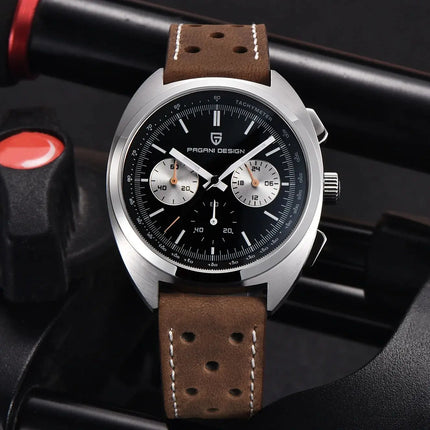 PAGANI DESIGN Orologi da uomo Retro Panda Quadrante Orologio al quarzo da uomo Giappone VK63 Cronografo Vetro zaffiro Orologio da polso da uomo 2024 Nuovo