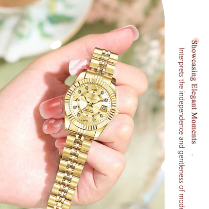 POEDAGAR Orologio da polso da donna alla moda Impermeabile Data luminosa Orologi da donna eleganti Orologio al quarzo in acciaio inossidabile per donna Reloj platinumshop