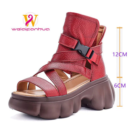 Women's Leather Slip-on Shoes, New Style 2026, Closed-Toe Shoes, Roman Style Sandals, Women's Retro Platform Shoes